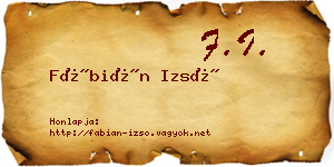 Fábián Izsó névjegykártya